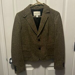 Banana republic blazer-wool, brown, leather buttons